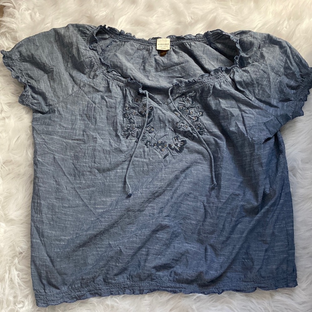 sonoma ruffled blouse